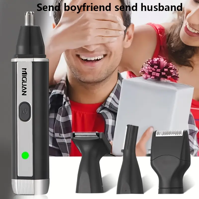 4 in 1 professional grooming kit usb rechargeable nose ear hair trimmer beard and eyebrow mens personal care tools Product details 7