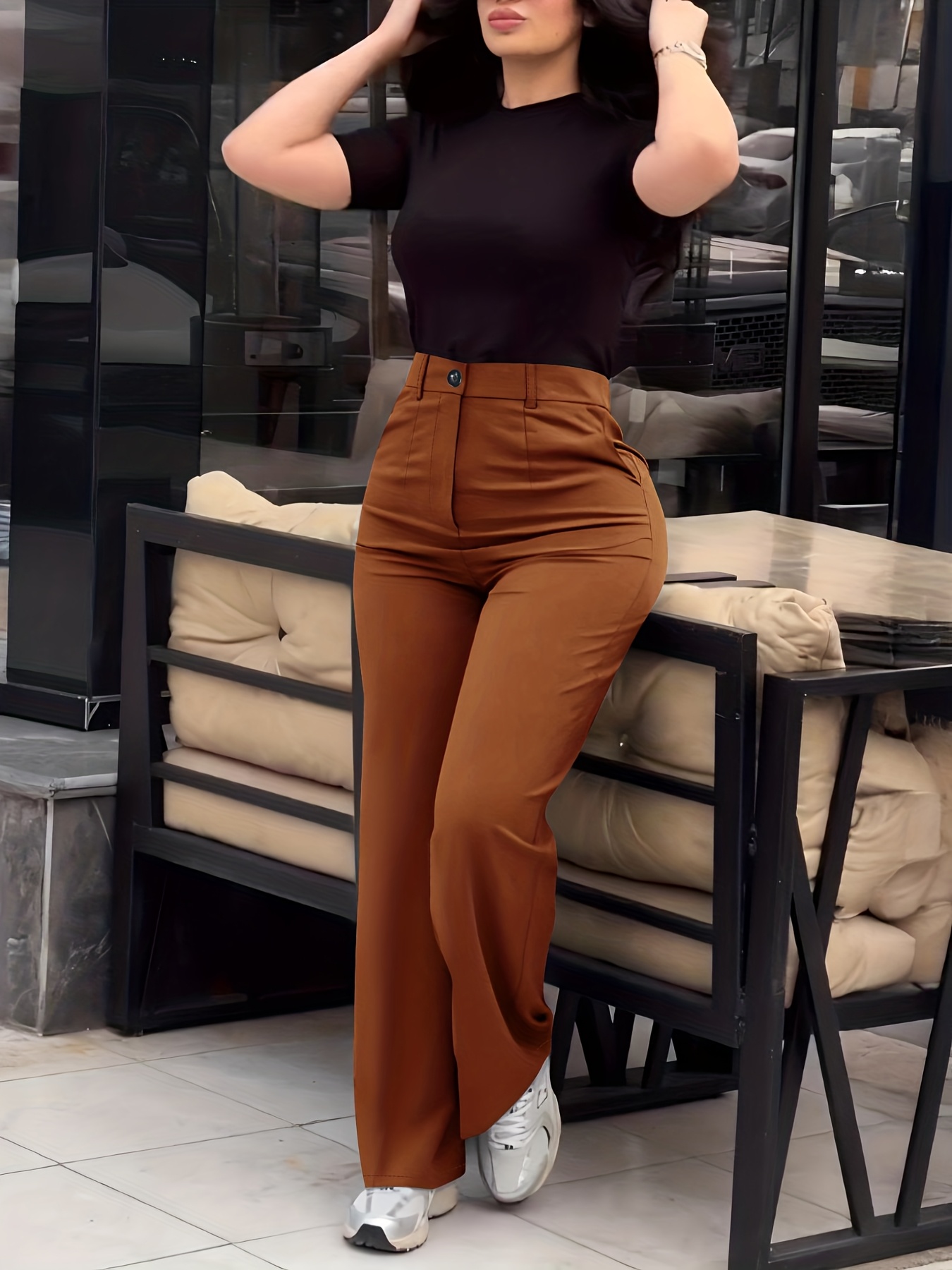 Women's Solid Color Casual Slim-Fit Long Pants