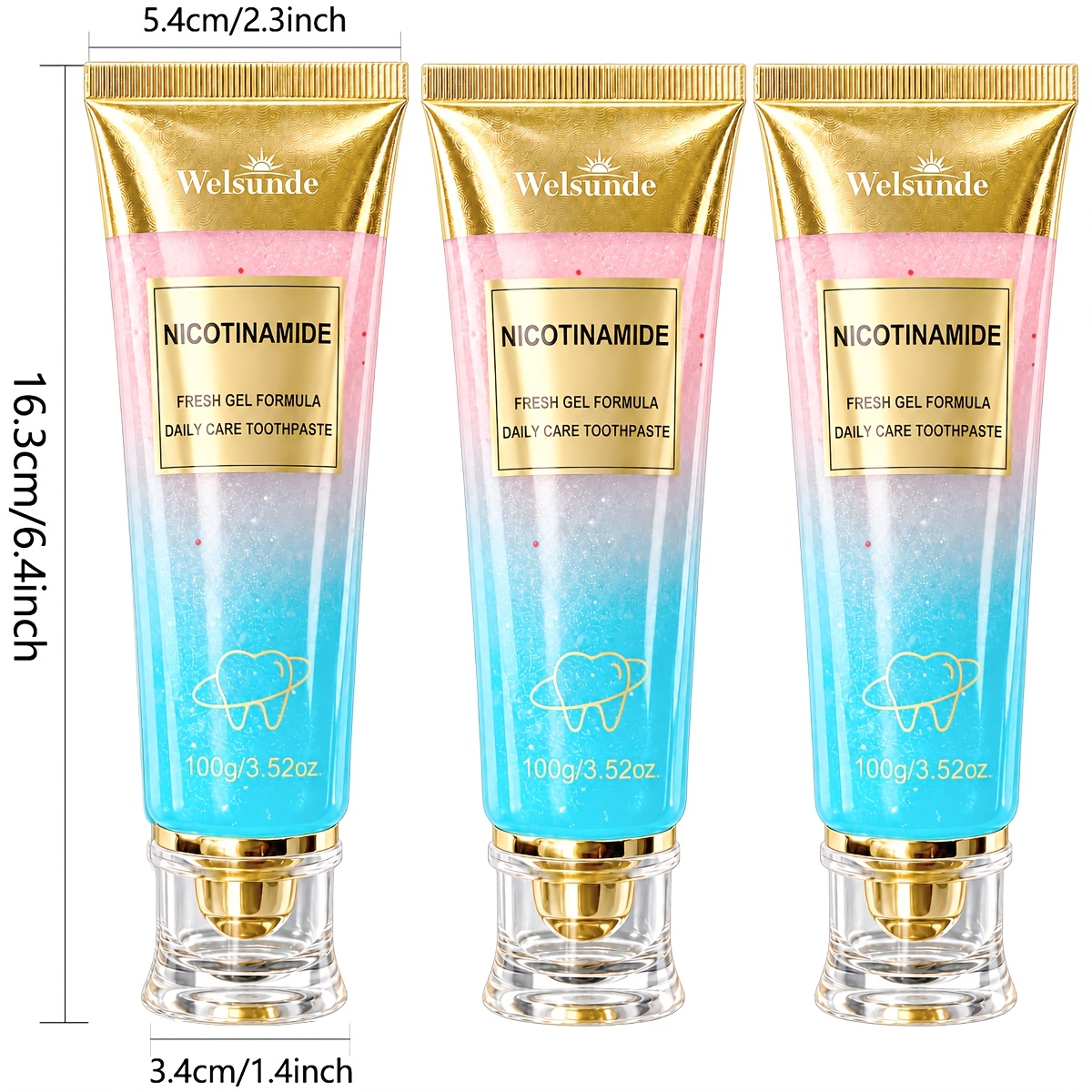 Image of 3pcs Powerful Niacinamide & Hydroxyapatite Toothpaste, Deep Cleansing & Long- Breath, Gums For Daily Oral Hygiene, Suitable For , Local Stock