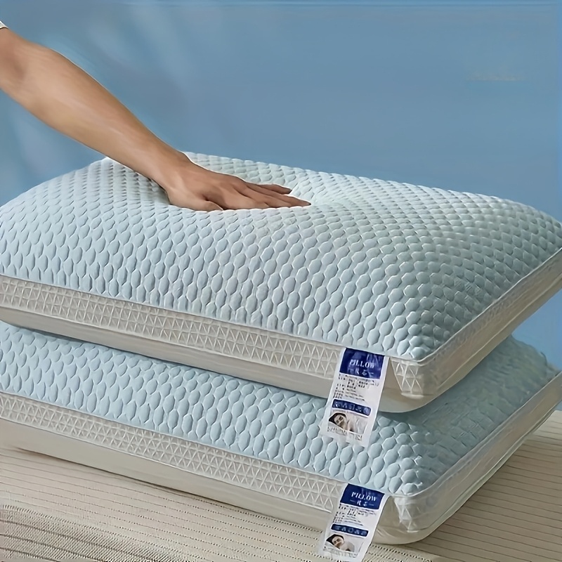 TEMU 2pcs Cooling Breathable Tofu Pillows - Relax & Neck Support, For Home, Bedroom, Hotel - Gift, Christmas Present