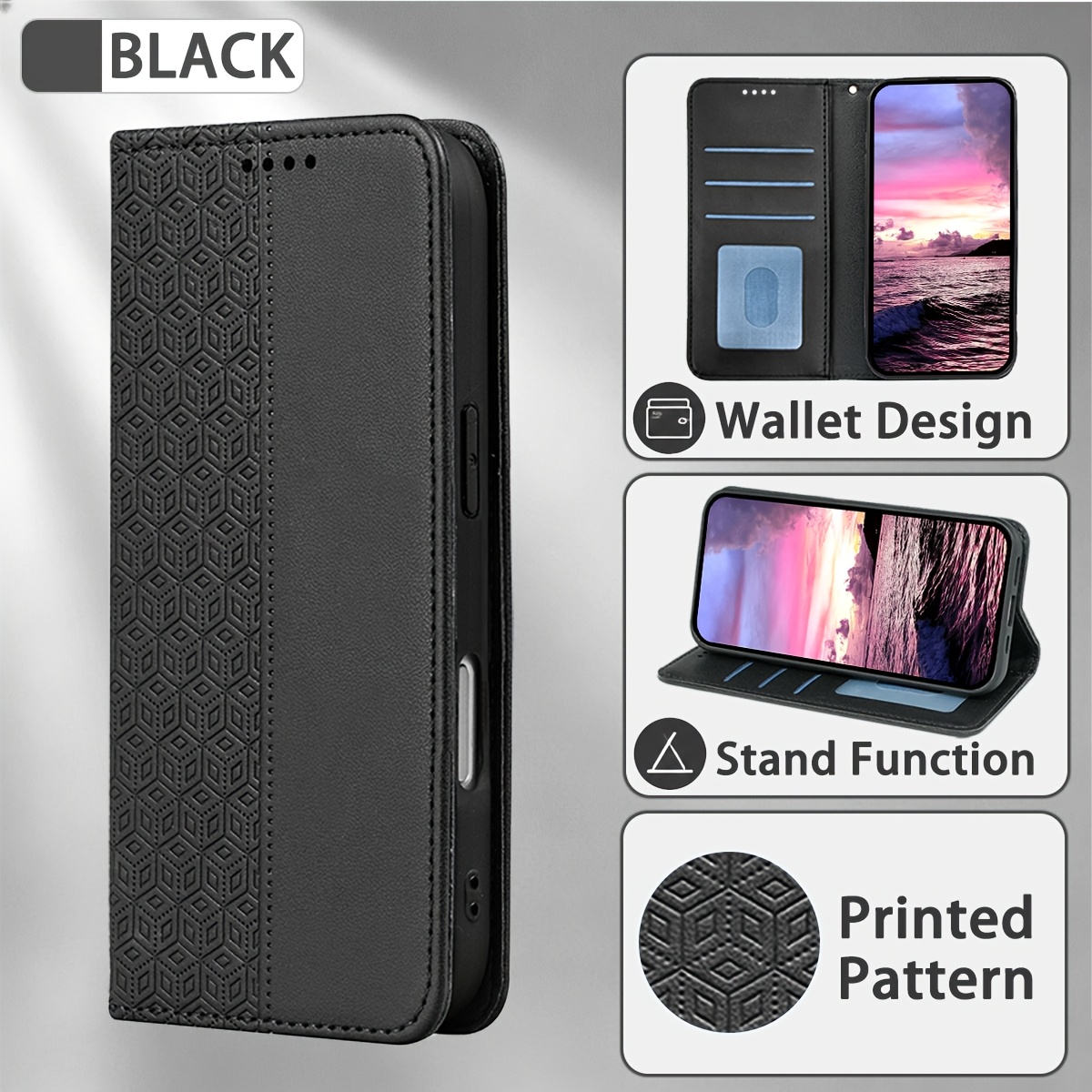 TEMU Phone Case: [for Iphone Wallet Case]for Iphone 17e/16e, Cover, Flip Phone Case With Shockproof Full Protection, Classic Business Wallet Cover