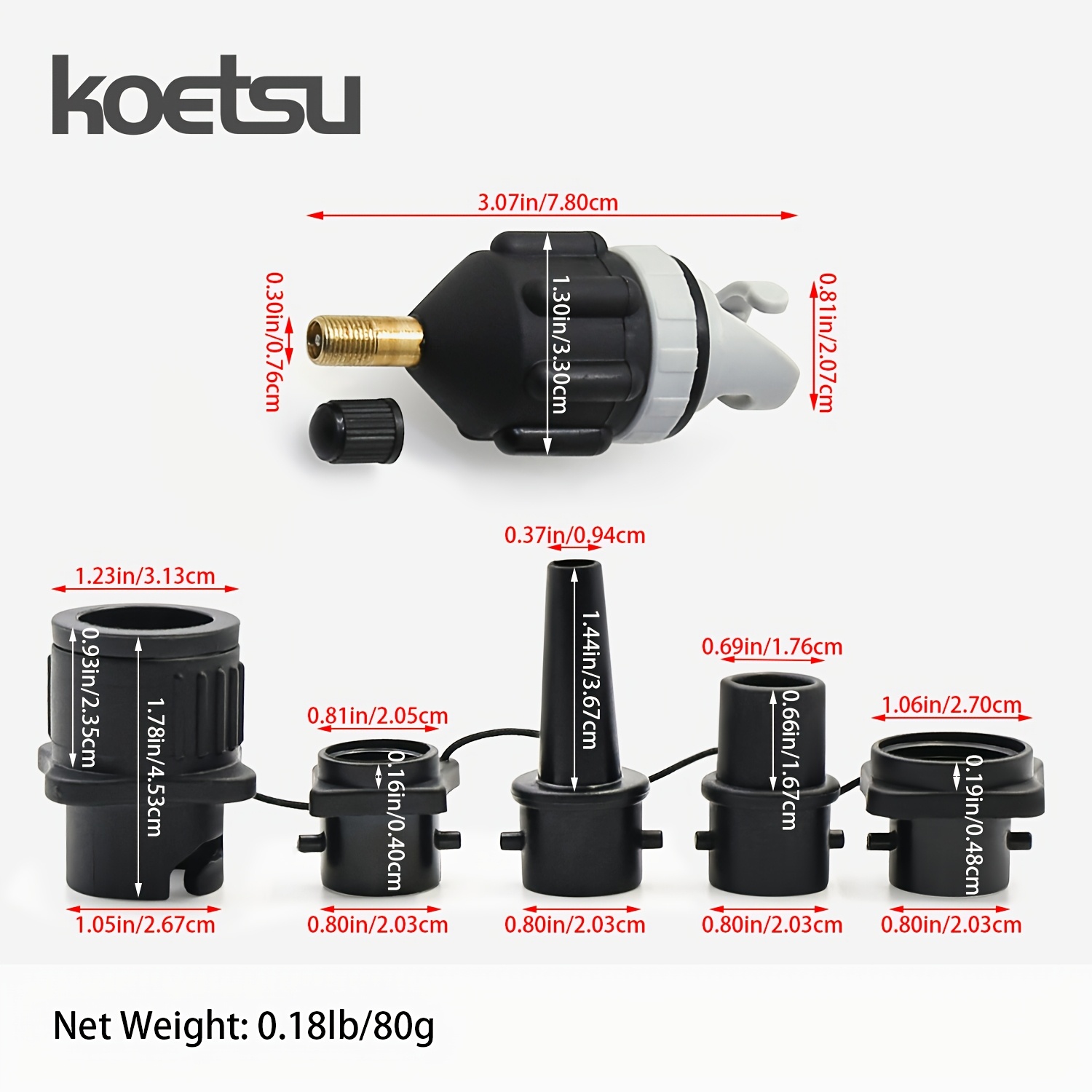 Adattatore per valvola pneumatica convertore per compressore di pneumatici Kayak tenero zattera materasso Airbed Kayak barca a remi connettore della pompa della valvola dell'aria  18