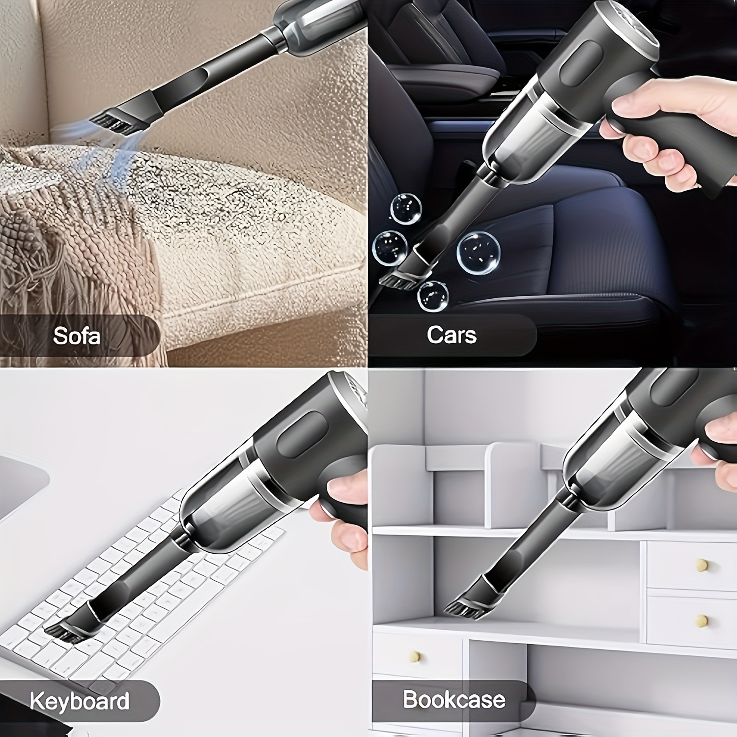 6000pa twin turbine motor wireless handheld vacuum cleaner electric air duster vacuum cleaner 2 in 1 rechargeable and space saving design home car pet and allergens cleaning details 2