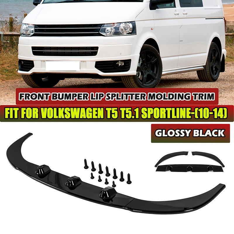 TEMU Gloss Black 3pcs Front Splitter Lip For T5 T5.1 2010-2014