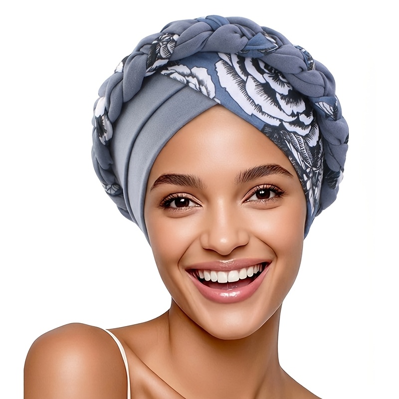 TEMU Bohemian Style Dual-tone Twist Headwrap Headscarf Ethnic Headwrap African Headwrap