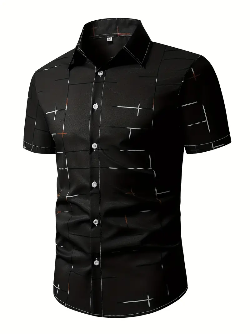 Black Men's Casual Short Sleeve Shirt