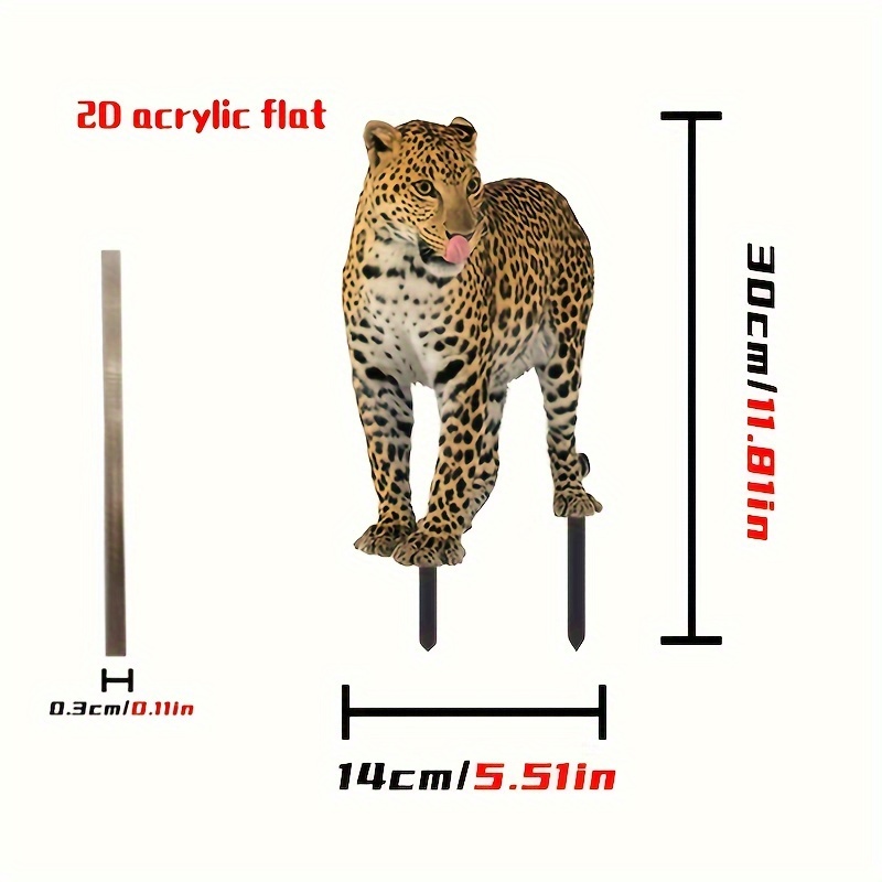 

Acrylic Cute Leopard Animal Decor, Outdoor Acrylic Garden Decorative Stake, Lawn Yard Ornament, Patio Farm Garden Decor Ground Insert, Creative Vivid Plastic Acrylic Statue For Outdoor Spaces