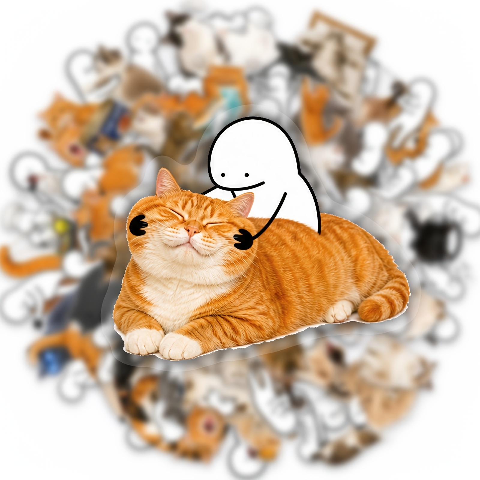 TEMU 50pcs Transparent Pet Cat Daily Decals, Life Stickers, Removable. Ideal For Laptop, Water Bottle, Phone Case, Journal, , Skateboard, Motorcycle,