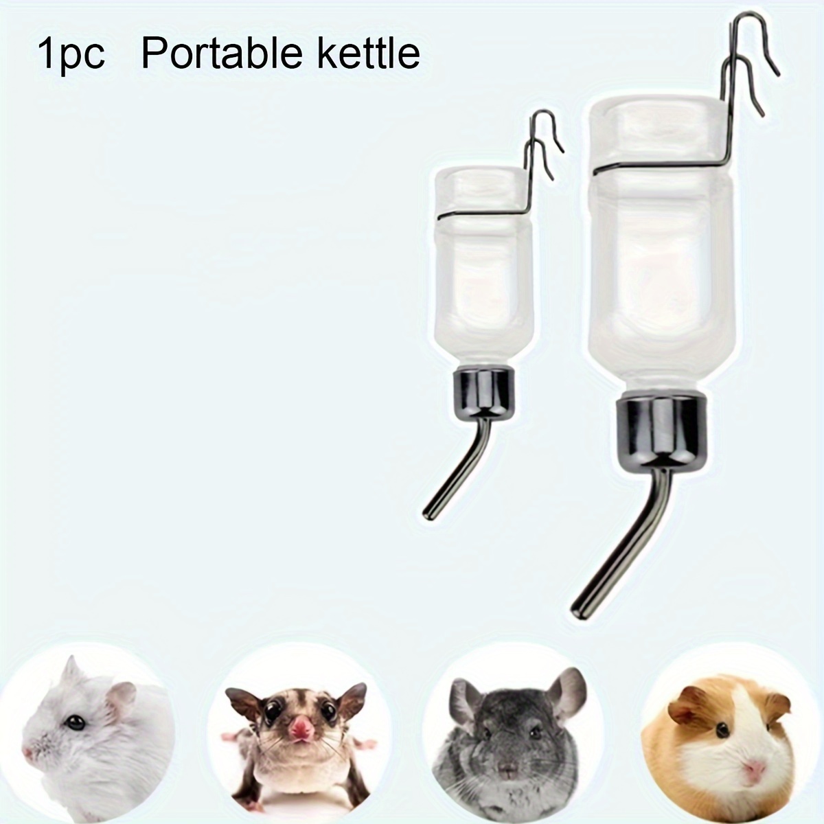 

Portable Rabbit Water Bottle: Plastic, Hanging Design, Suitable For Small Pets Like Rabbits