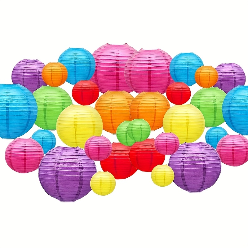 32pcs colorful hanging paper lanterns multicolor chinese or   decorative lanterns for parties classrooms weddings and home decor