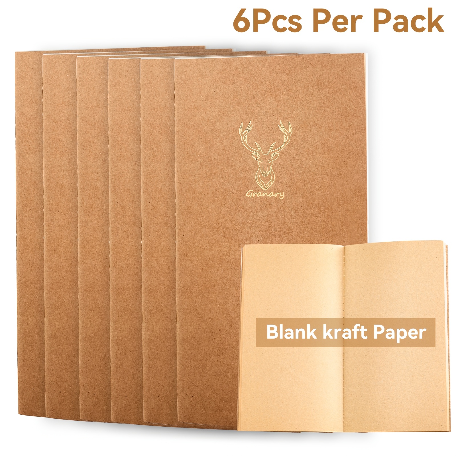 TEMU Paquete de 6 cuadernos de papel vintage, 10.3*19 CM, cuadernos de notas de diario y con rayas, cuaderno de de viaje de papel para oficina y .
