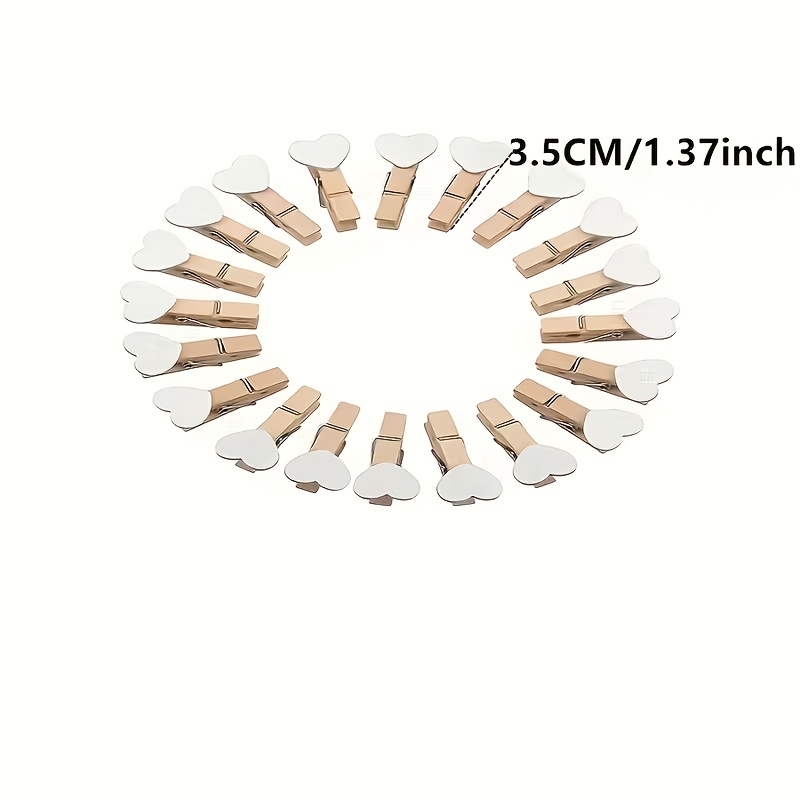 TEMU 44 piezas de pinzas de madera de - Mini pinzas decorativas para colgar para manualidades DIY, regalos de boda, exhibidores de fotos y decoración