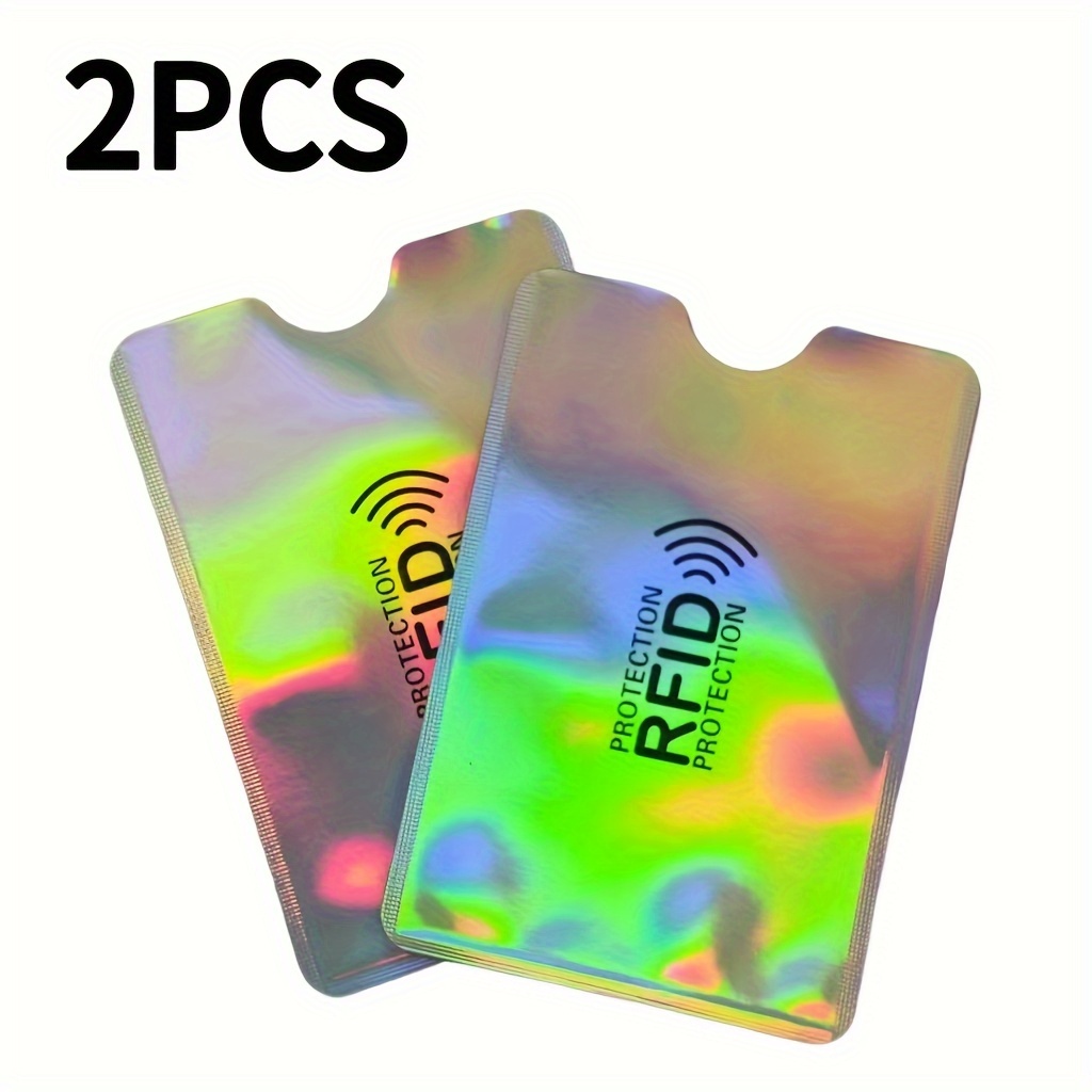 TEMU 2/4/9pcs Porte-banque intelligent en aluminium, étui de protection à blocage RFID pour portefeuille, carte de crédit et porte-passeport, feuille
