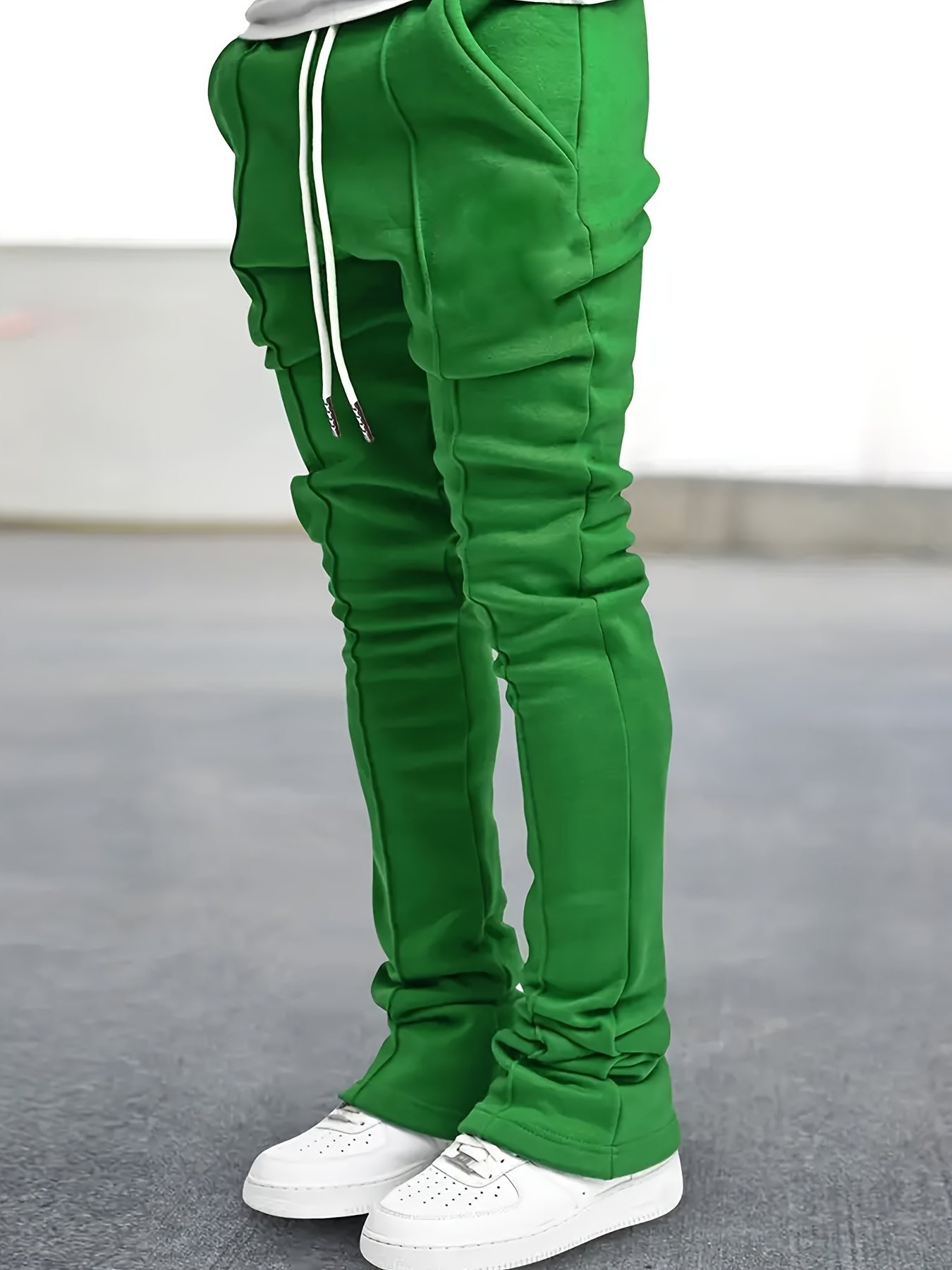 pantalón casual poliéster hombre color liso extra largo Temu