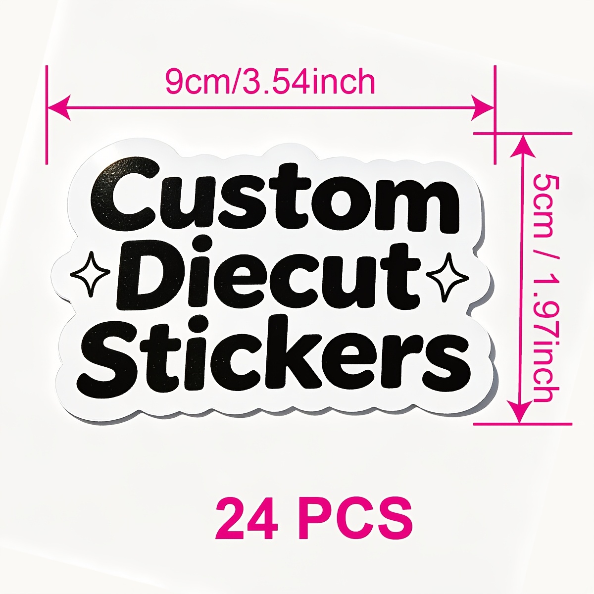 TEMU Personalization White / Holographic Die Cut Stickers Custom Rectangle Shape, Cartoon Social Media Business Logo Decorative Decals, Rectangle