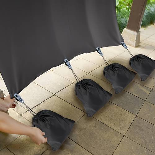 6 12 set heavy duty windproof outdoor curtain accessories outdoor curtain weights windproof curtain weights weight bags clips suitable for arches patios gazebos backyards solid curtain weights