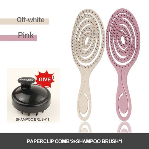 set mit 2 mückenabwehrspangen mit hohlem, flauschigem oberkopf zum massage- und styling von haaren, für nasses und trockenes haar