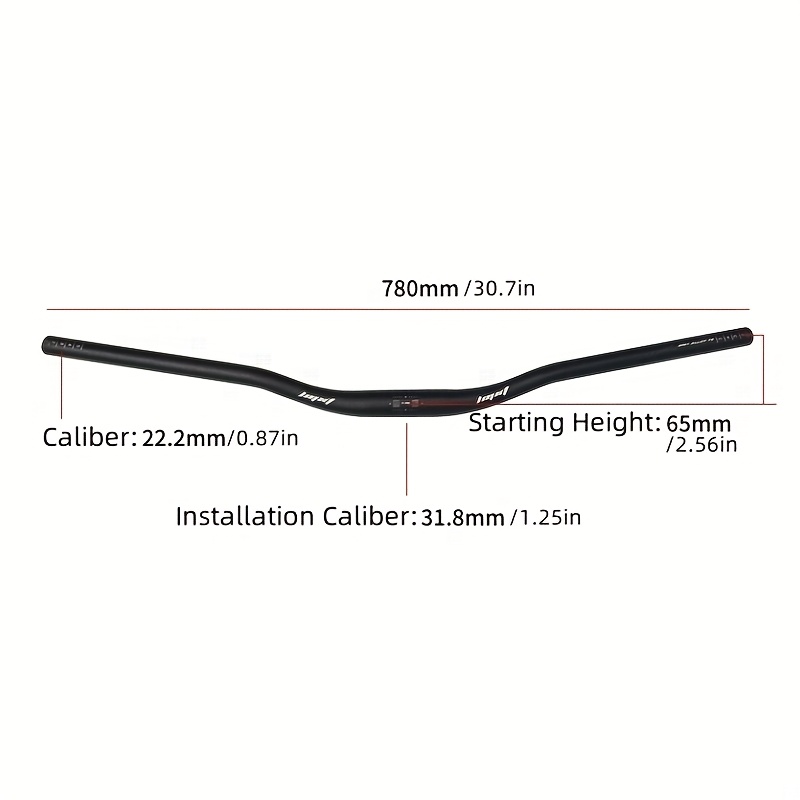 TEMU 1pc Aluminum Alloy Mountain Bike Handlebar - 30.7in Length, 1.25in Diameter, 2.56in Rise, Lightweight 11.53oz, Options For Off-road Cycling &