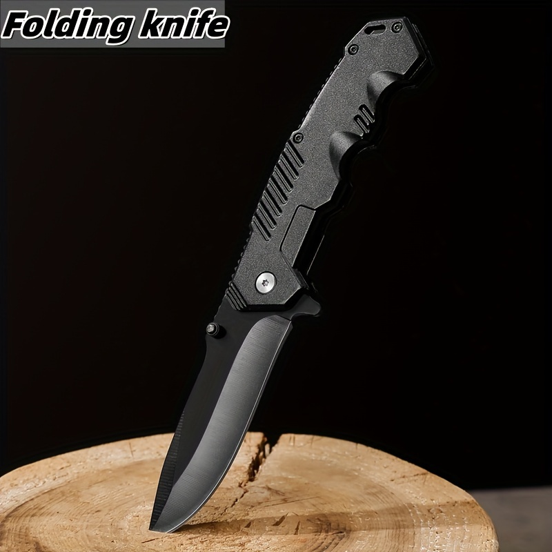 

1pc Quick Opening Folding Knife Pocket Knife With Back Clip Made Of High Hardness Stainless Steel Material Suitable For Outdoor Activities Such As Camping, Mountaineering, Fishing, Etc