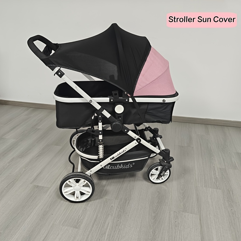 1 Stck Dehnbarer Schwarzer Sonnenschutz fr Kinderwagen, UV-Schutz * und  Leicht zu Transportieren