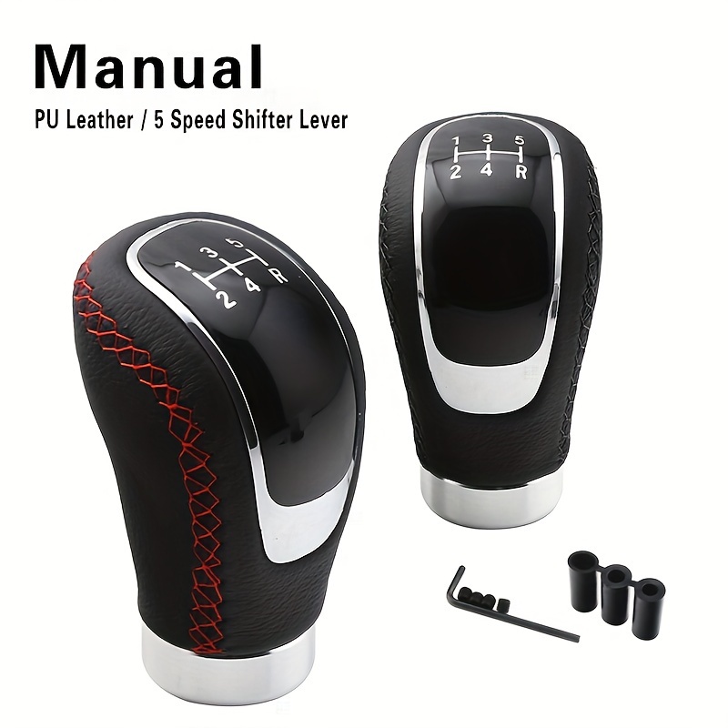 

Jdm - Leather Gear Shift Knob - , Corrosion Resistant, Comfortable Manual Car Stick Head With Black Or Red Stitching