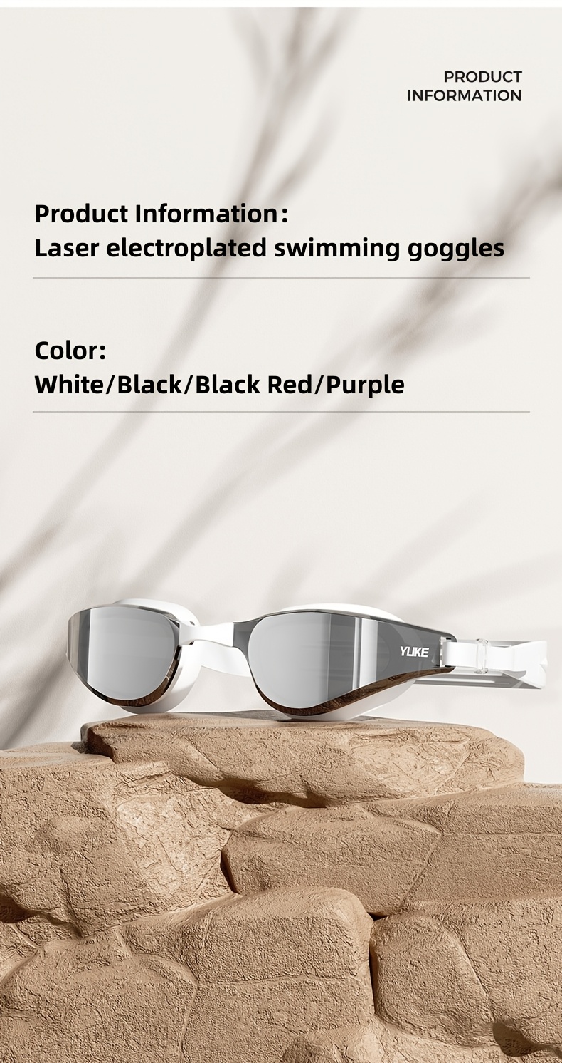 1pc of Adult Electroplated Swimming Goggles with High-definition Anti-fog and Ultra-wide-angle Vision Design