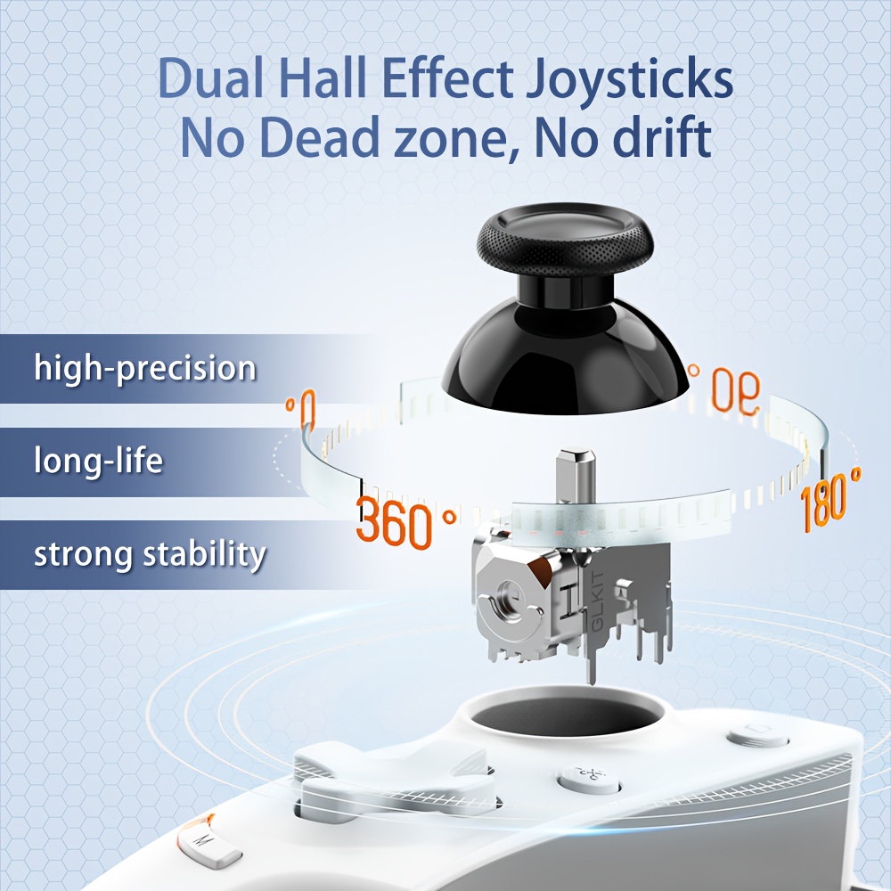 2025 game controller ios mfi switch supports ps and steam streaming games connection honeycomb heat dissipation dual hall joystick hall trigger turbo and auto combo functions Product details 6