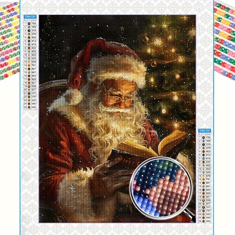 

Santa Claus 5d Diamond Painting Kit, Full Drill Round Rhinestones, 11.8x15.8 Inches - Diy Mosaic Wall Art For Beginners, Perfect For Home & Office Decor, Ideal Christmas, New Year, Easter Gift