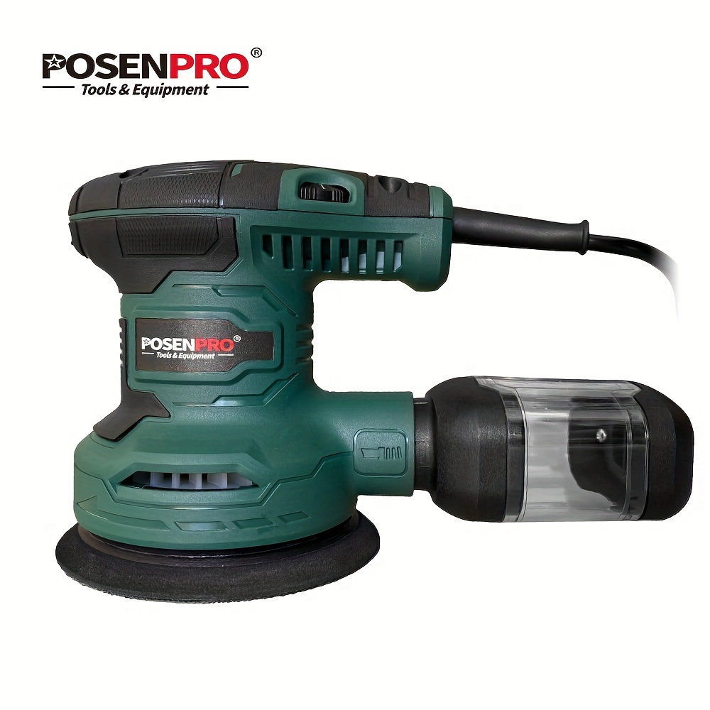1pc   300w electric orbital disc sander 125mm 6 speed adjustable with dust collector 20pcs sandpaper p60 p80 p120 p180   lightweight plastic 220 240v european plug for wood metal wall polishing sanding 0