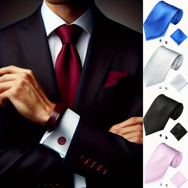 a set of   black red and blue solid color ties is an   for business events weddings fathers day valentines day and   holidays as gifts