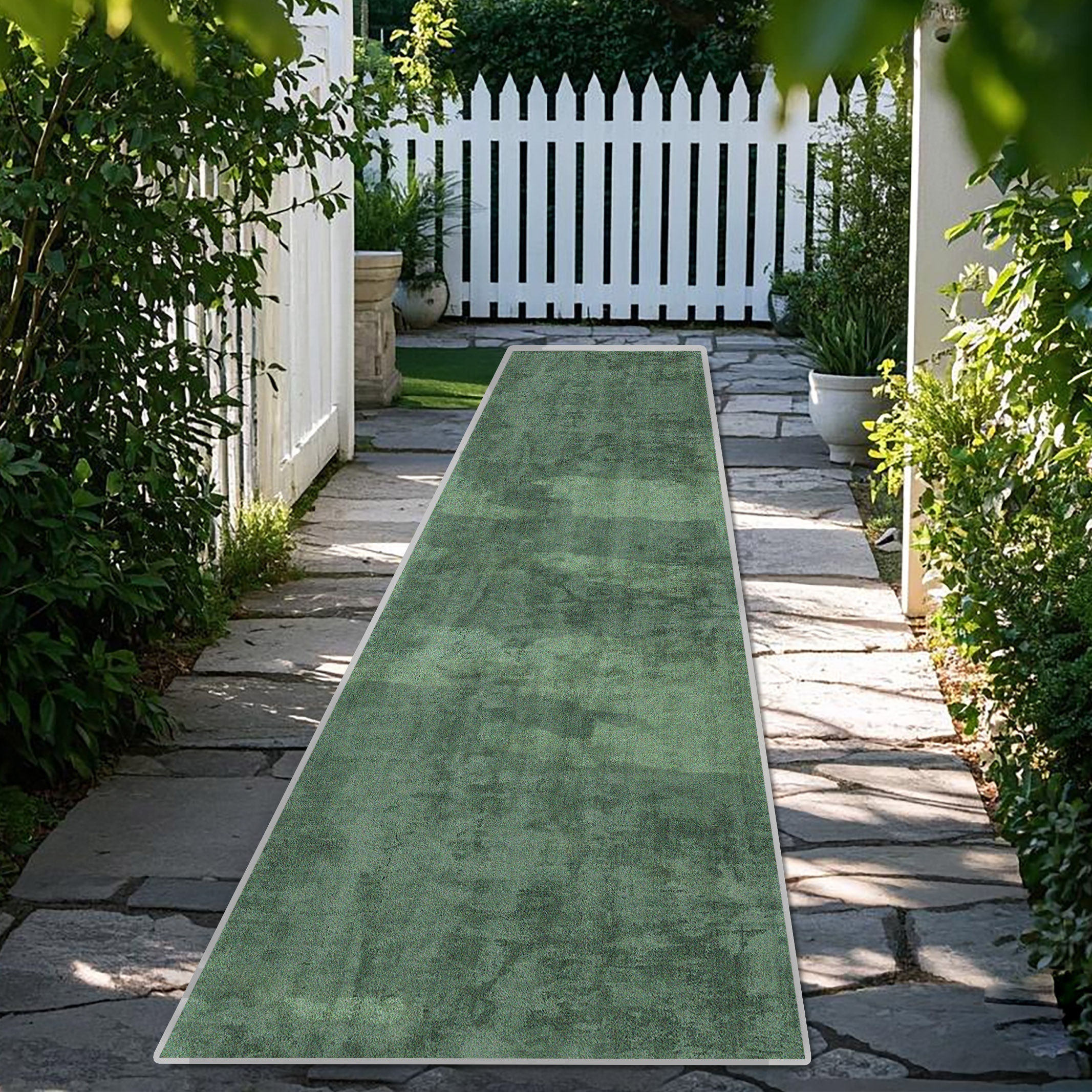 TEMU [Velluto Diamante ] 1 pz, Tappeto da Corridoio Stile con Sfondo Verde , Passatoio Ultra- Antiscivolo in Velluto Diamante , Materiale Lavabile in