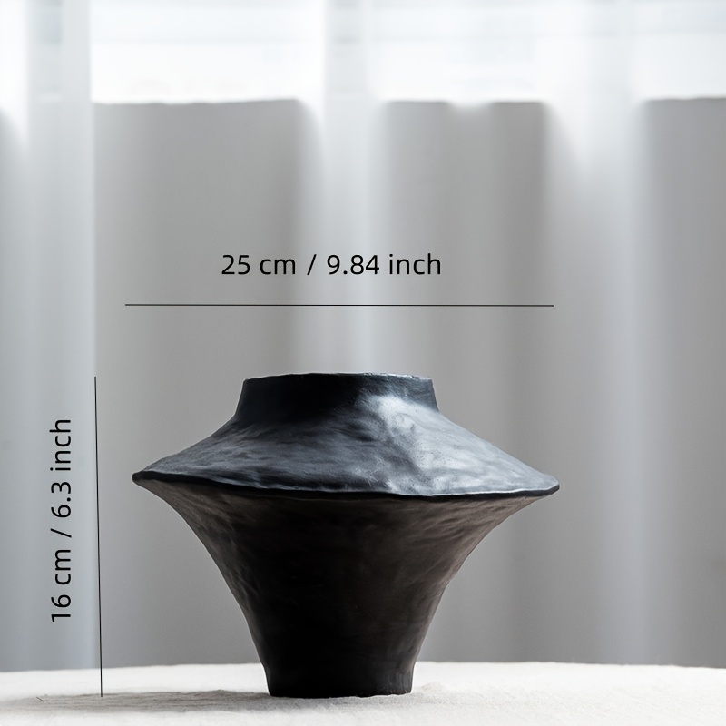 Image of Traditional Ceramic Vase - Black Vintage , High-quality Home Decor, Suitable For Living Rooms, Offices, Or As A Tabletop Ornament