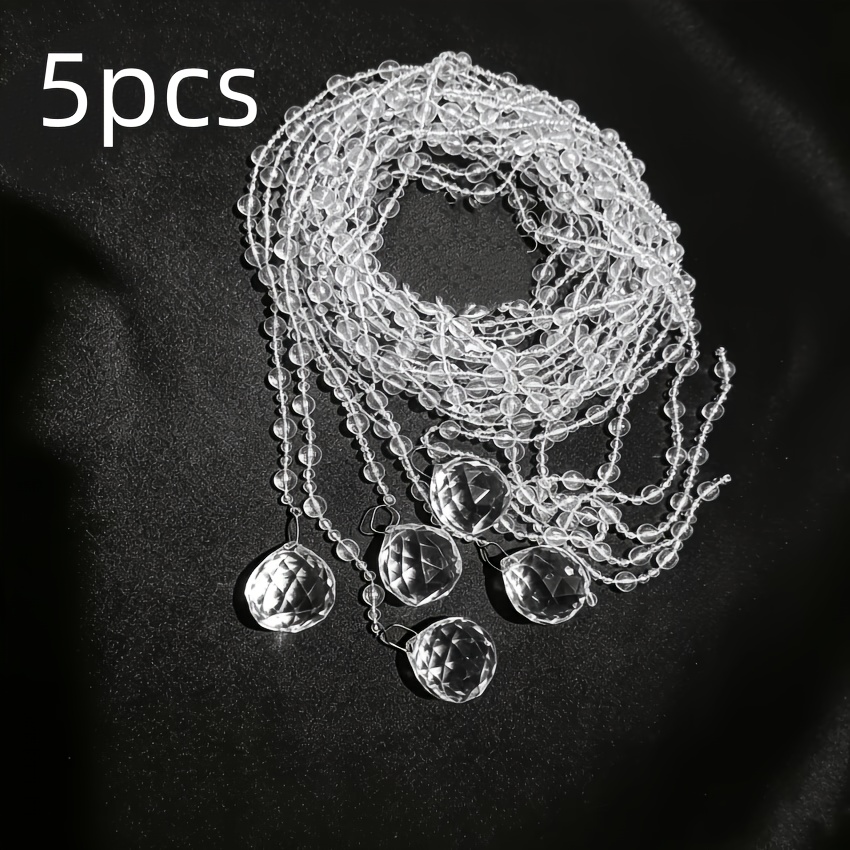 TEMU 2d Flat, A Set Of 5 Handcrafted Products, Including 5 Hooks. Transparent Acrylic Crystal Decorative Ornaments, Suitable For Home, Living Room,