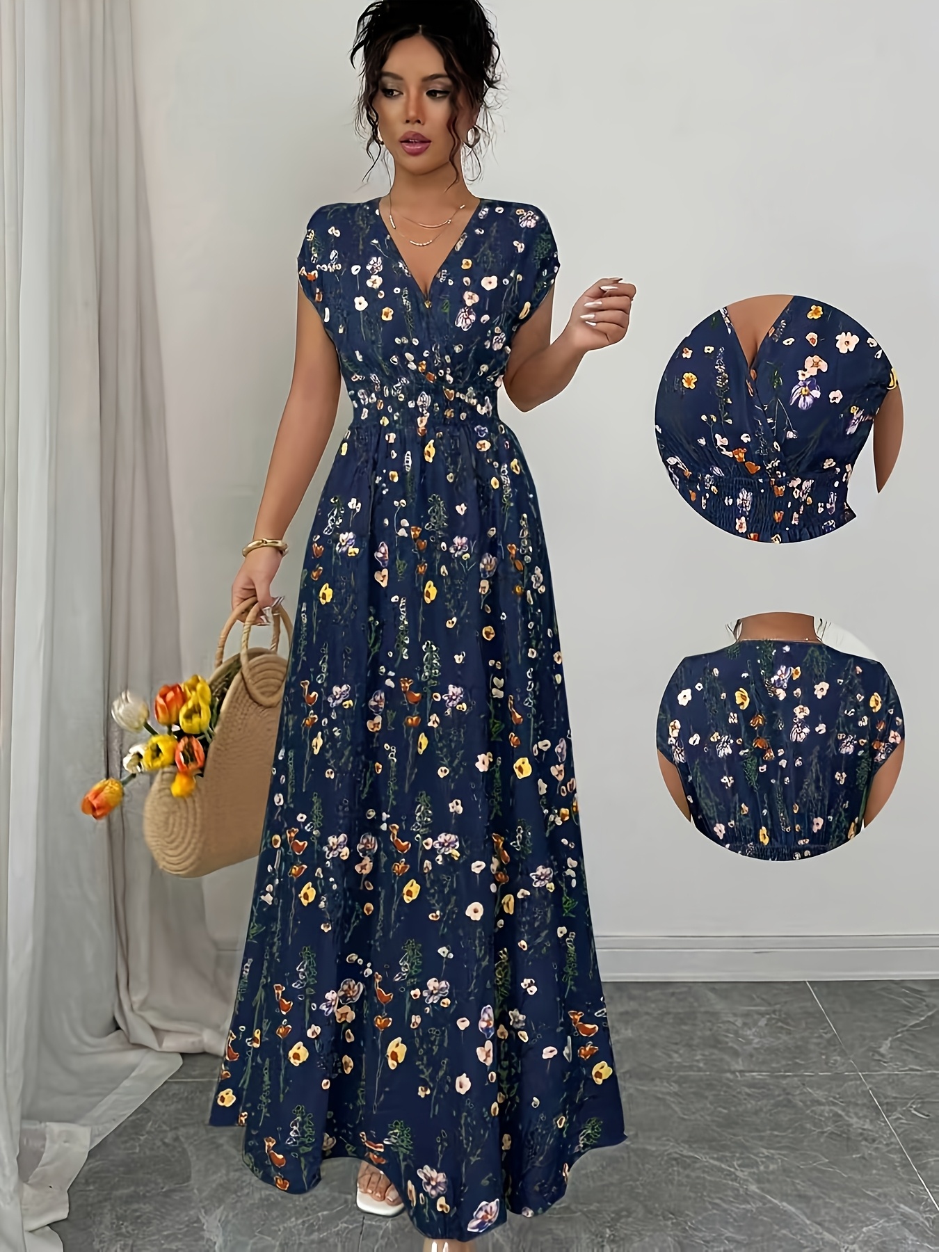 womens short sleeve dresses Maxi Dress Crewneck Casual Loose Aline Swing Basic Long T-Shirt Dress with Pockets Black : Clothing, Shoes & Jewelry Lily Glow White Cover-Up silk embroidery Color:CORAL Express your fun and
