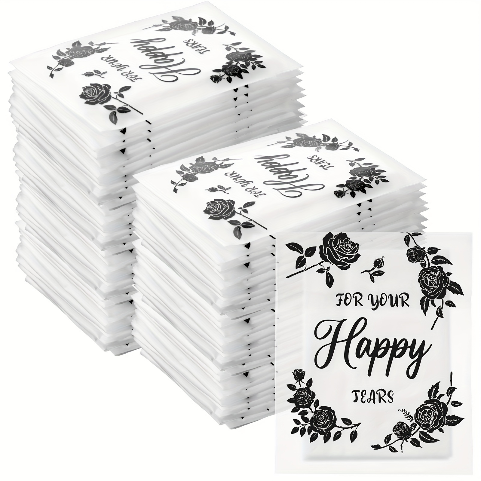 150pcs Wedding Tissues Packs For Guests, Individual Tissue Packs 3 Ply Happy Tears Tissue Packs For Wedding, Facial Tissues, Wedding Tissues Travel Si