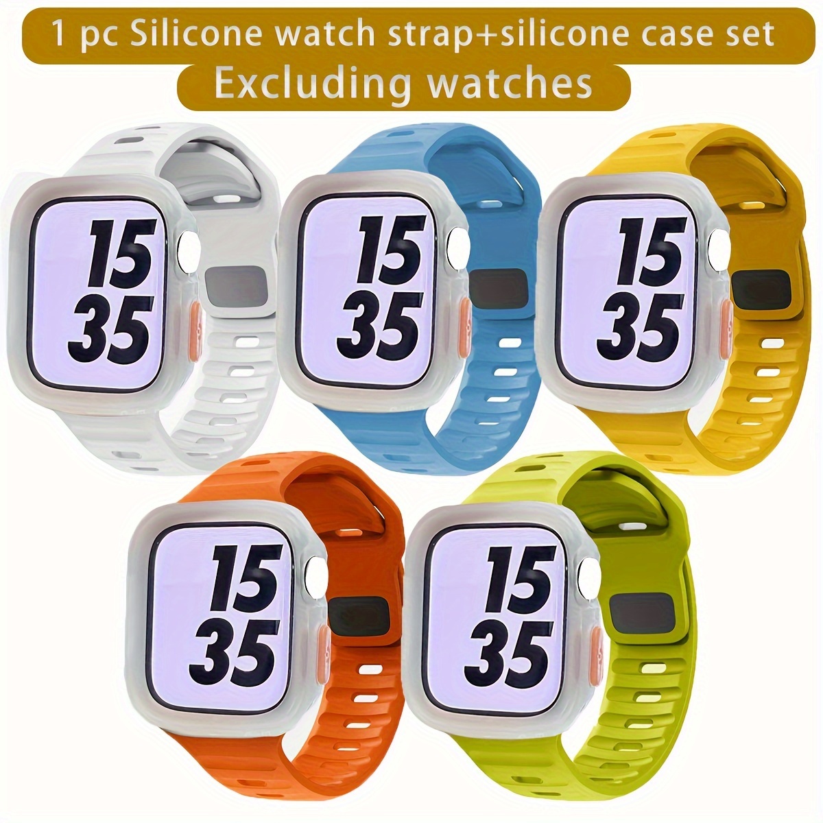 

Silicone Sports Strap And Protective Case Set For Apple Watch Ultra/se/9/8/7/6/5/4 - Water-resistant, Adjustable, Breathable Wristband With Deployant Clasp, Compatible With 40/41/44/45/49mm Models