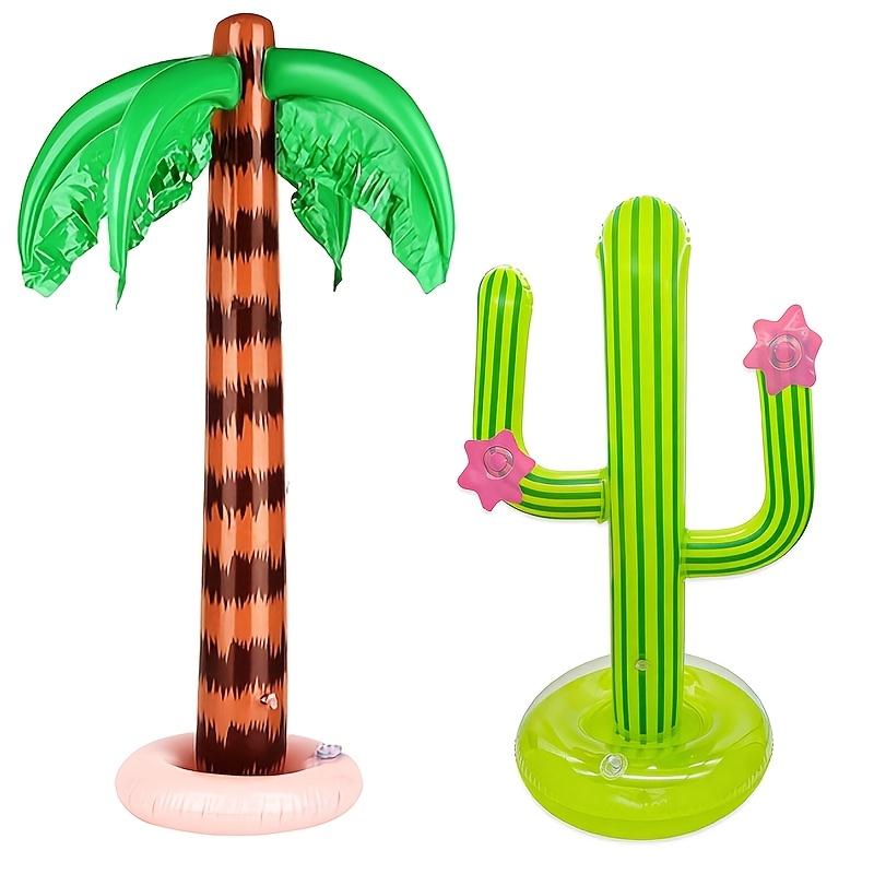 2pcs Palm Tree Decoration, Palm Tree Decoration Hawaiian Party Decoration Coconut Tree Beach Background
