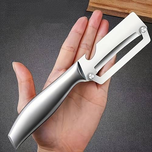 1 heavy duty stainless steel vegetable peeler with ergonomic handle thick blade for pumpkin carrot potato food grade safe and durable kitchen tools household professional use vegetable slicer