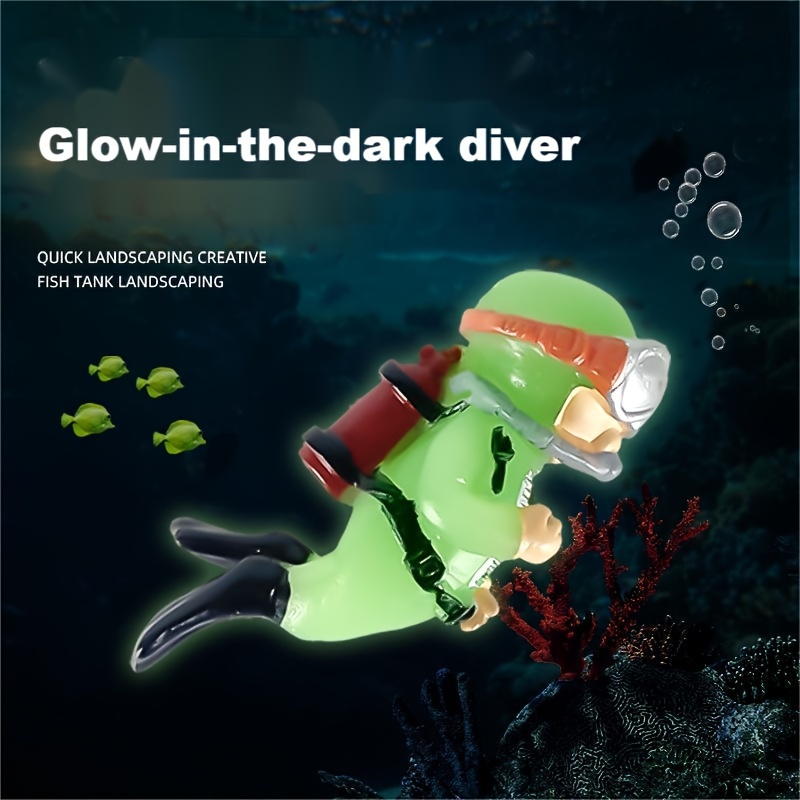 

1pc Luminous Diver Decor, Fluorescent Color Floating Micro Landscape Floating Ball Ornaments, Aquarium Decorations, Fish Tank Landscaping