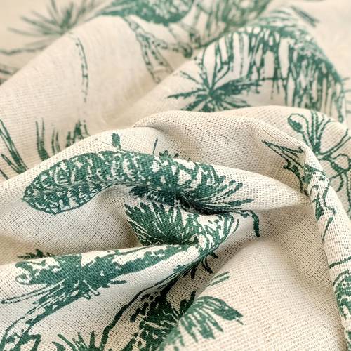 linen printed fabric craft fabric handmade material for tea sets tablecloths pockets thick and textured