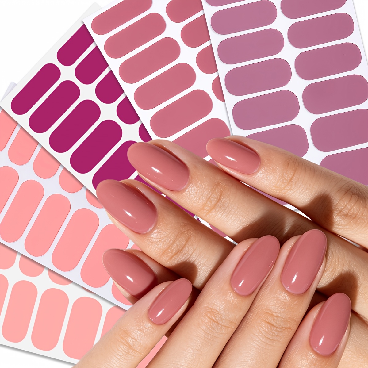 80pcs Solid-color Nail Wraps, Spring Summer Classic Minimalist Nail Stickers, Easy To Apply, Perfect For ' At Home