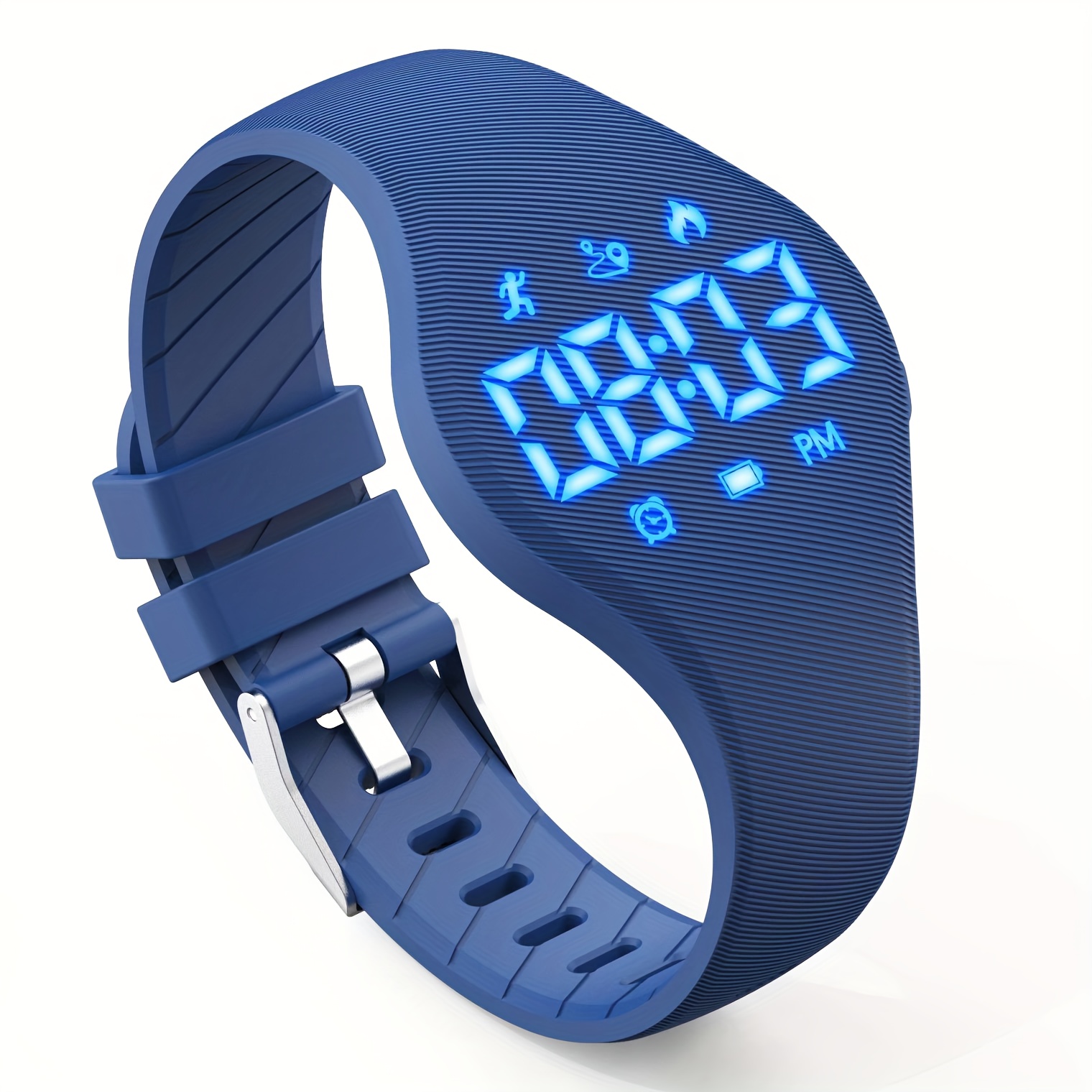 Colorful Kids Pedometer Watch With Time/vibrating Alarm Clock, Step, Distance, - Digital Display, Usb Rechargeable Battery, Ip67 Waterproof