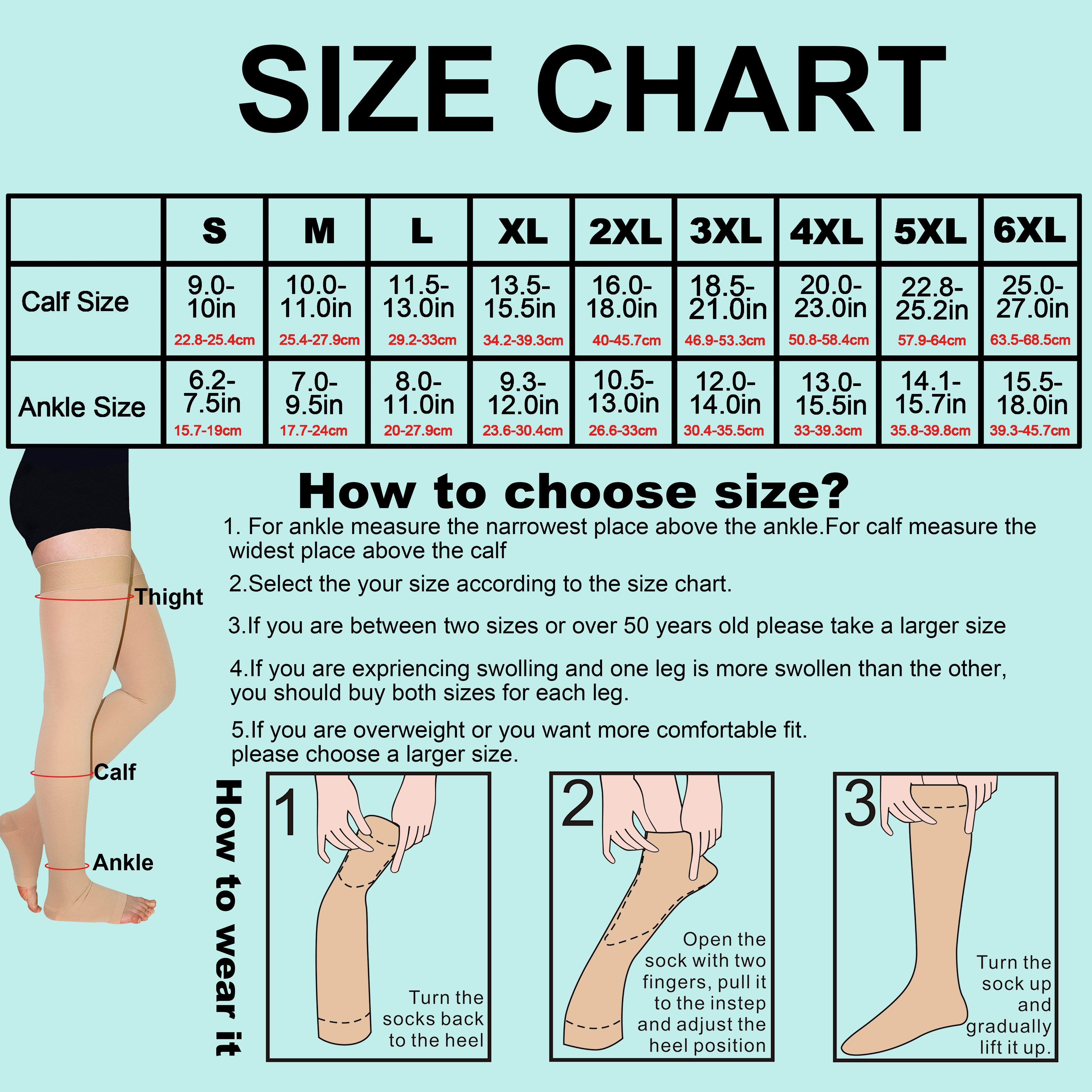 Compression Sleeve Socks Calf Support Leg Brace Thigh High Pain Relief  Women Men