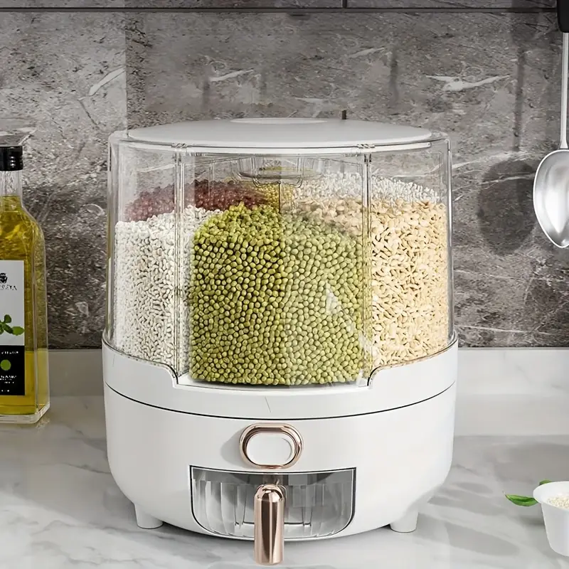 large capacity moisture proof grain storage container insect resistant reusable plastic dispenser for rice flour pet saving multi purpose kitchen essential with dispensing mechanism Product details 4