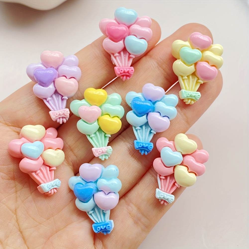 

6/12pcs Resin Cute Balloon Charms, Suitable For Diy Crafts, Statues, Decorations, Jewelry Making Accessories