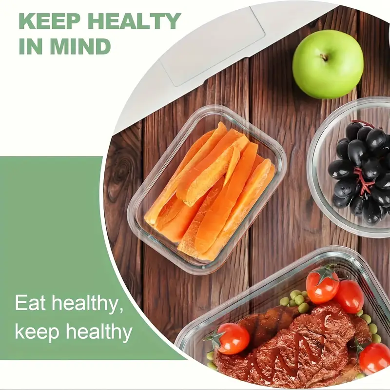 12pcs glass food storage container set with airtight seal for refrigerator reusable food storage boxes portable and stackable food sealers for meat eggs fruit and vegetables kitchen storage boxes and storage kitchen accessories Product details 4