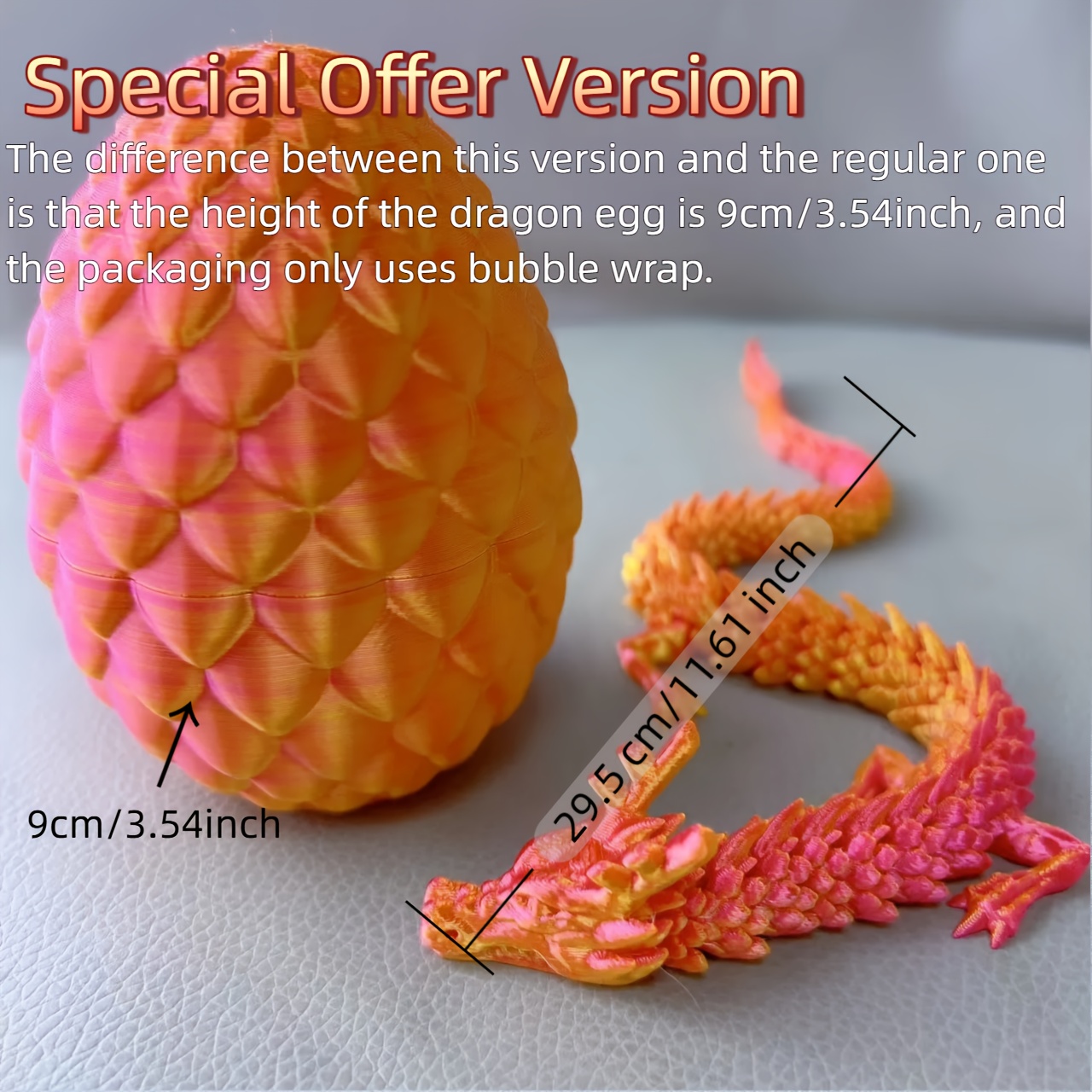 Œufs De Dragon 3D Avec Figurine - Décoration Mystérieuse - Lot De 2 - Impression 3D Colorée