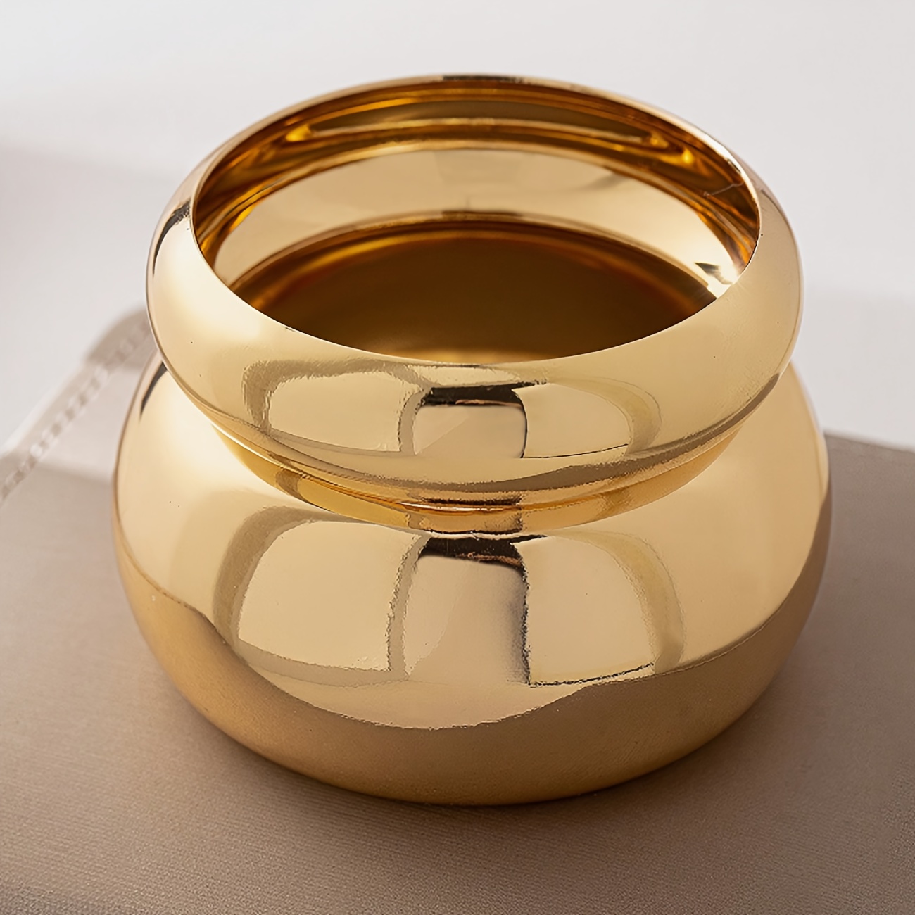 2pcs Bohemian Style Thick Bangle Set, Glossy Finish
