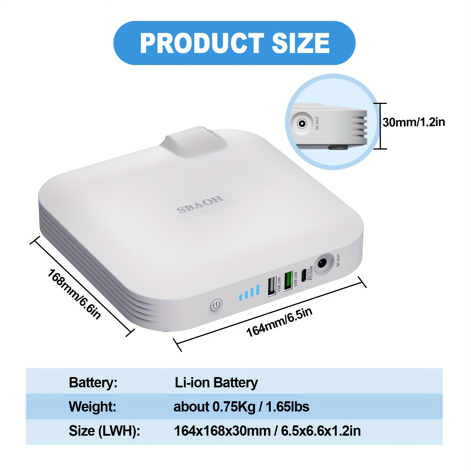 portable solar powered emergency power generator 100w 88 8wh 24000mah usb rechargeable with 4 led lighting     for camping travel outdoor activities solar panel not included solar phone charger outdoor   modern aesthetic durable plastic Product details 4