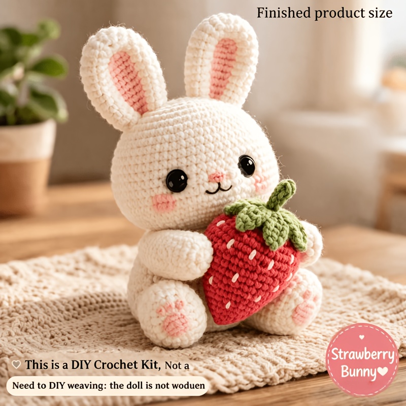 TOYMIS Positives Häkelkaninchen – 10 Cm, Rosa, Handgefertigt, Mit Aufmunternder Karte, Kreative Deko Für Ostern, Geburtstag & Abschiede, Weiches Garn, Geschenk